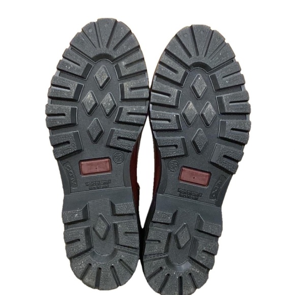 ALDO Ibaodda Chelsea Rubber Shiny Rain Boots in Bordo Burgandy EU 38 EUC - Picture 14 of 16